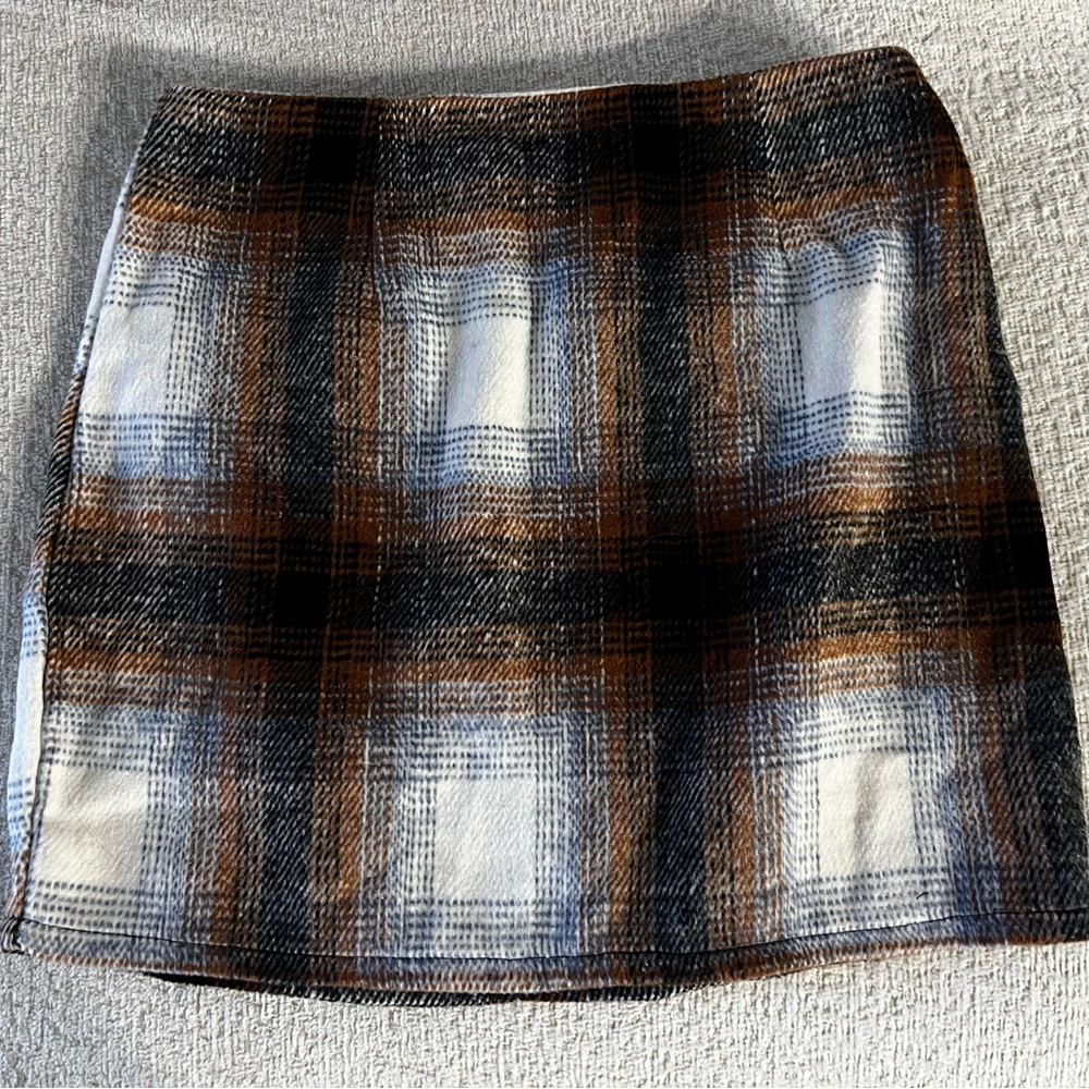 Windsor Plaid Mini Skirt in Brown and Black